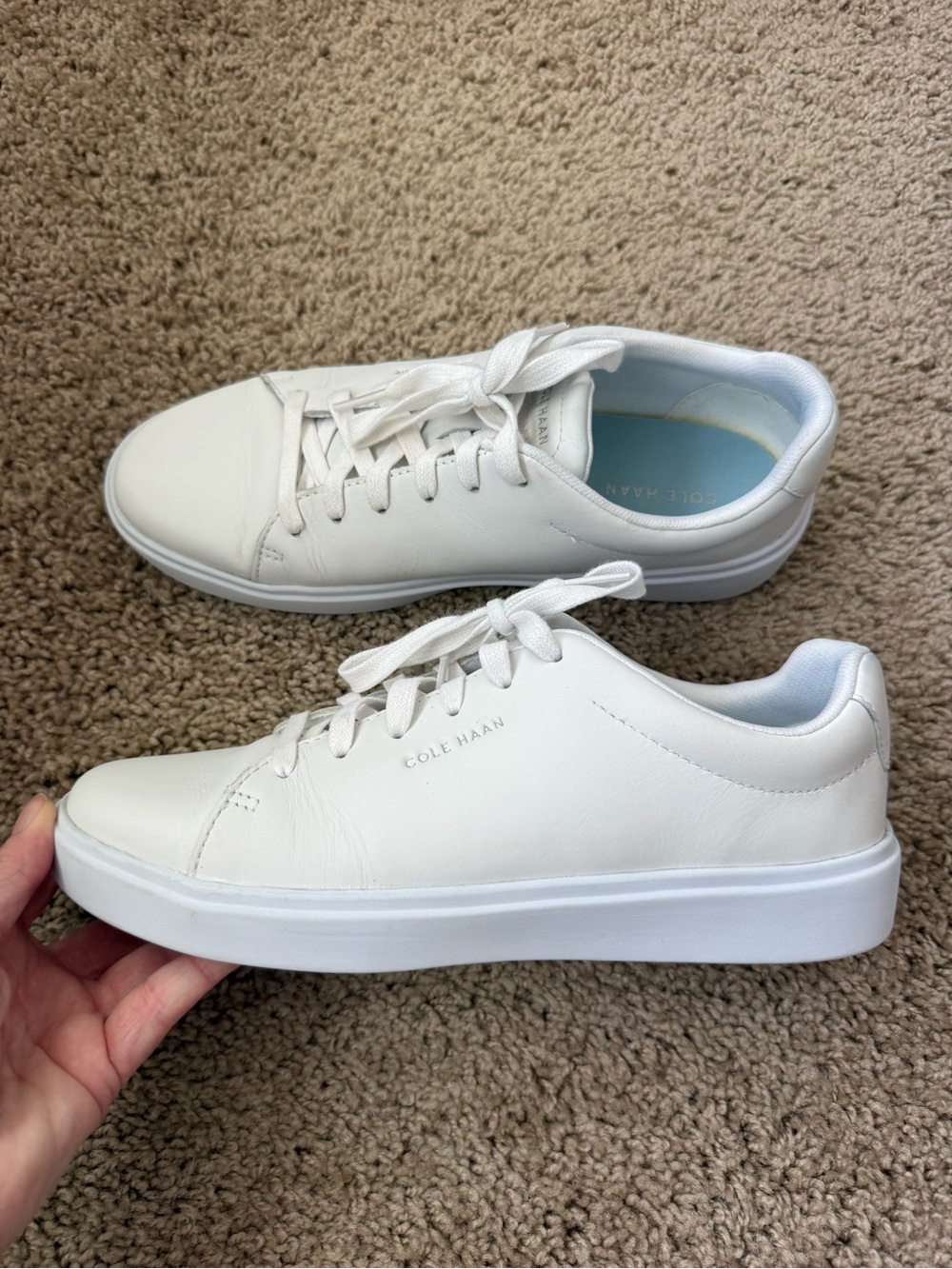 Cole Haan White Leather Low-Top Sneakers